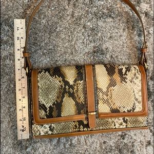 Brahmin snake skin and leather clutch/shoulder bag